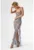 Rochie lunga – transparenta cu print stripes –