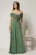 Rochie lunga verde menta de seara din lycra cu bust buretat
