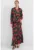 Rochie – maneca lunga – imprimeu floral – multicolor – material poliviscon
