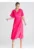 Rochie maneci kimono – cravata in talie – poliester – roz – poliester