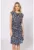 Rochie  maneci scurte – decolteu rotund – talie cu curea – bleumarin – 100% viscoza