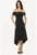 Rochie maxi A-line –  umeri goi – negru – material de inalta calitate