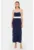 Rochie maxi –  Albastru inchis/Alb – Jerseu – Albastru marin –