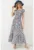 Rochie maxi HiCCUP BDART – imprimeu floral – albastru marin – textil
