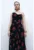 Rochie maxi asimetrica cu model floral