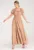 Rochie maxi bej – cu volane – poliester – pentru vara –