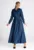 Rochie maxi bleumarin – bumbac – croiala eleganta –