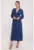 Rochie maxi cambrata in talie cu decolteu in V –