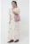 Rochie maxi cu cordon in talie – maneci bufante si model floral