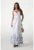 Rochie maxi cu model floral si decolteu sweetheart