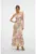 Rochie maxi cu model floral si decupaj pe partea din spate