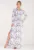 Rochie maxi  cu nasturi – florala – alb-roz – poliester-elastan