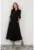 Rochie maxi cu snur in talie si maneci 3/4 –