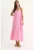 Rochie maxi dama –  poliester/bumbac – roz