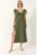 Rochie maxi dama –  poplin – decolteu in V – verde