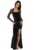 Rochie maxi de seara –  Jerseu – Negru – Bodycon