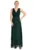 Rochie maxi de seara – cu volane – verde – poliester/elastan –