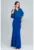 Rochie maxi de seara maneci evazate – albastru – eleganta – poliester