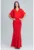 Rochie maxi de seara maneci evazate – rosu – eleganta –