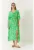 Rochie maxi decolteu in V – imprimeu floral – verde – poliester-elastan –