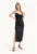 Rochie maxi –  decolteu inalt – bretele – neagra – satin