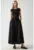 Rochie maxi –  decolteu tip barca – croiala in forma de A – neagra – textil