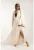 Rochie maxi din amestec de in cu maneci clopot si decolteu adanc in V