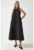 Rochie maxi –  fara maneci – guler rotund – neagra – textil