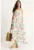 Rochie maxi – guler patrat – flori – multicolor – poliester