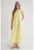 Rochie maxi –  guler tippet – galben – textil