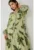 Rochie maxi –  imprimeu frunze – verde – viscoza