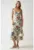 Rochie maxi –  imprimeu – guler inima – bej – tul