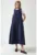 Rochie maxi –  in forma de A – fara maneci – guler rotund – albastra – textil
