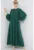 Rochie maxi lejera dama –  poliester/elastan – verde