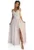 Rochie maxi lunga – eleganta – bej – brocart – cu fanta