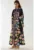 Rochie maxi  maneci lungi – imprimeu – material subtire