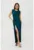 Rochie maxi metalica cu crapatura pe picior –
