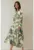 Rochie maxi midi  cu model floral – verde – textil