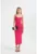 Rochie maxi mulata fara maneci –  bretele spaghetti – Roz aprins –