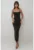 Rochie maxi –  mulata – guler patrat – neagra – jerseu