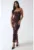 Rochie maxi mulata  imprimeu leopard – maneci lungi – maro – tul