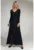 Rochie maxi  neagra – eleganta – cu fanta – din poliester si elastan