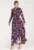 Rochie maxi – negru floral – cu nasturi – poliester