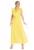 Rochie maxi plisata – galben – maneci cu volane – viscoza/elastan/poliester –