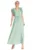 Rochie maxi plisata – verde menta – viscoza/elastan/poliester –