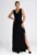 Rochie maxi poliester/elastan – cu decolteu in V – negru –