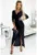 Rochie maxi stralucitoare cu decolteu petrecut –