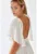 Rochie maxi –  texturata – decolteu in V – forma de A – alb – textil