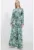 Rochie maxi tricotata dama  floral – poliester/lycra – verde –