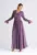 Rochie maxi violet – maneci lungi – din poliester –